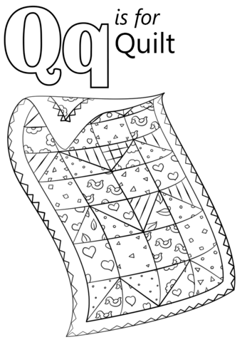 Letter Q Is For Quilt Coloring Page